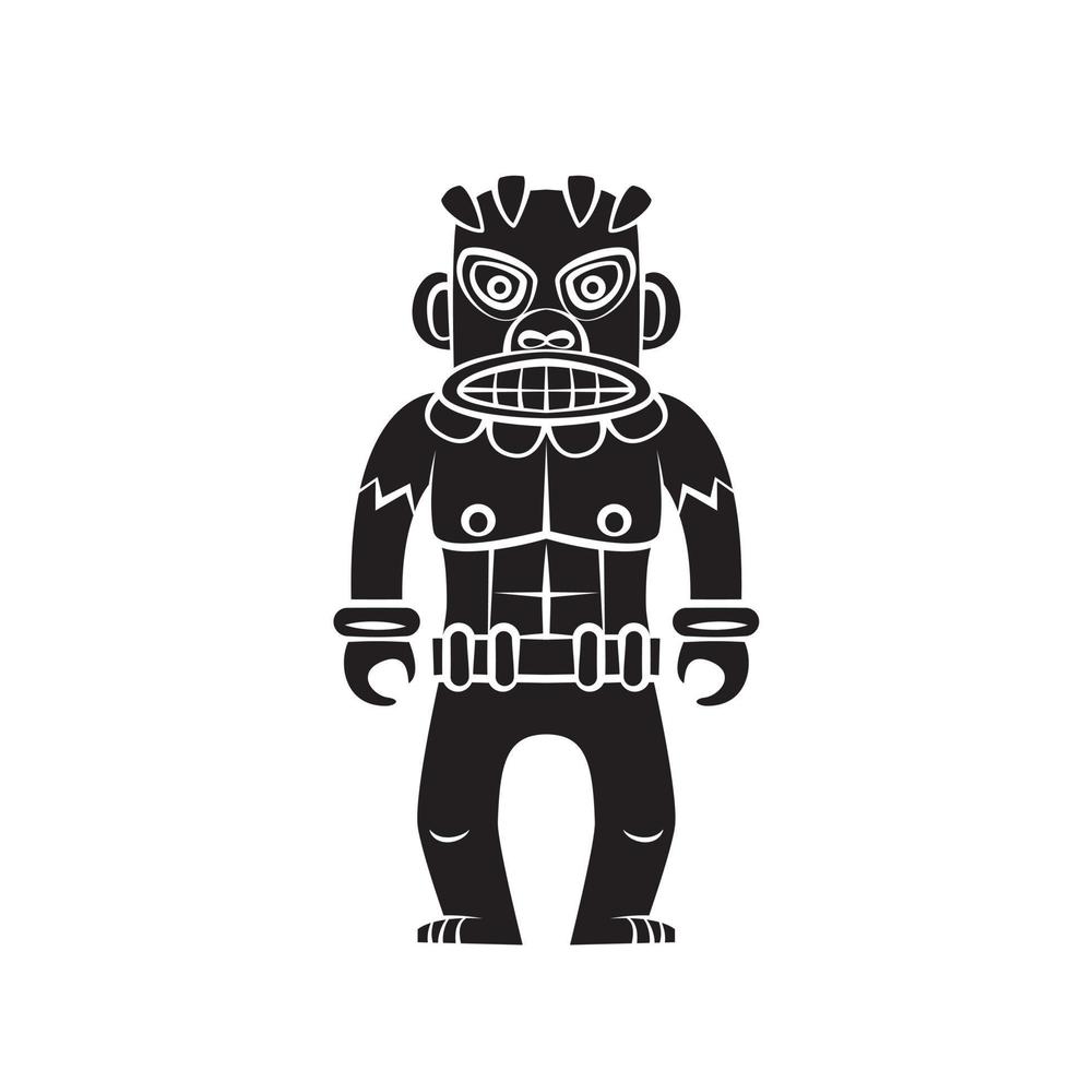 negro silueta de tiki estatua vector