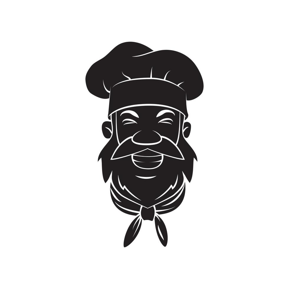 Black Silhouette Of Chef Head vector