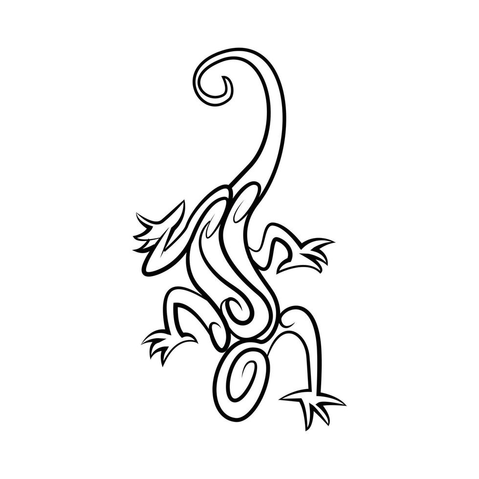 Lizard Tribal vector on white background