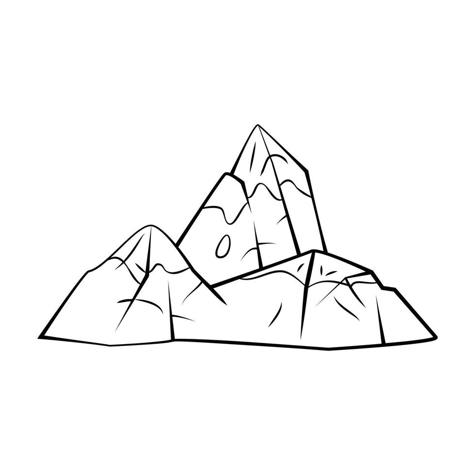 montaña símbolo en blanco antecedentes vector