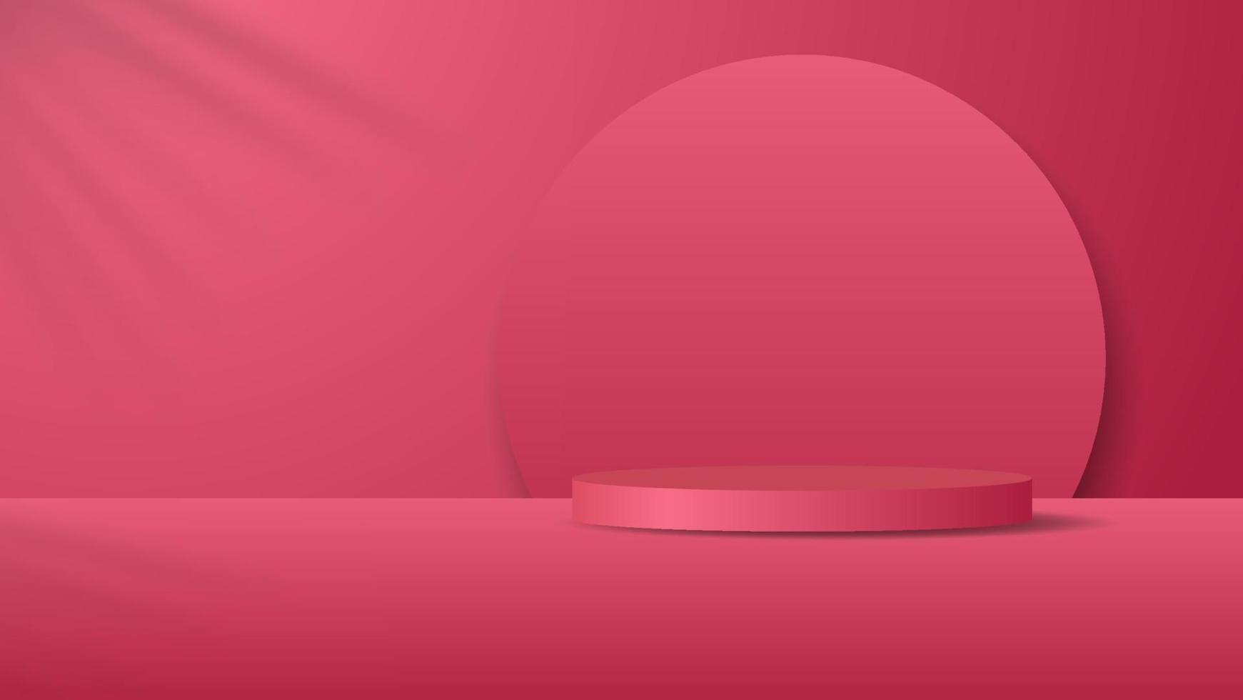 blank round pedestal. red circular podium for outstanding luxury product showcase display advertisement  on color background with minimal style in studio room vector