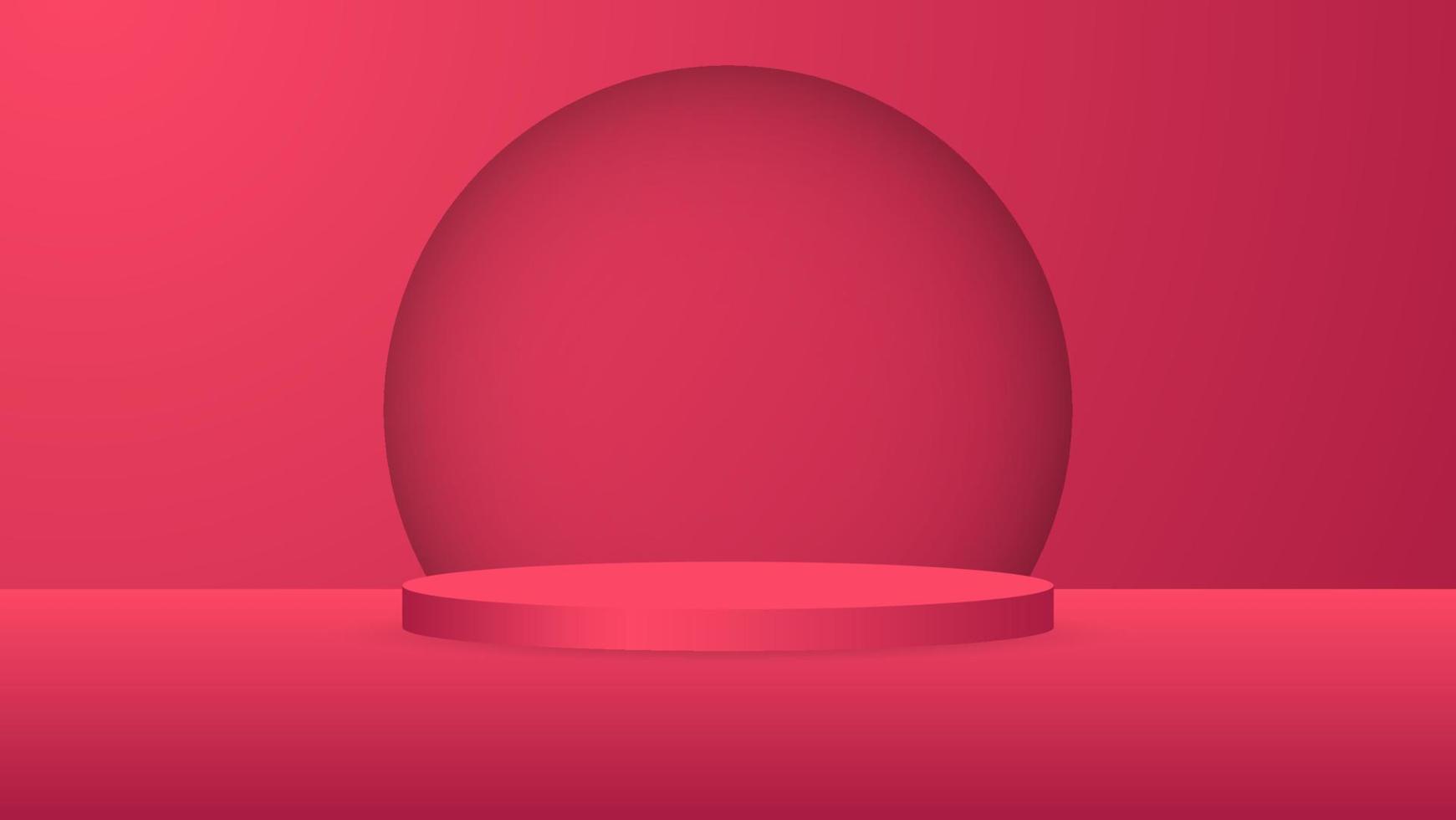 blanco redondo pedestal. rojo circular podio para excepcional lujo producto publicidad monitor en color antecedentes con mínimo estilo en estudio habitación vector