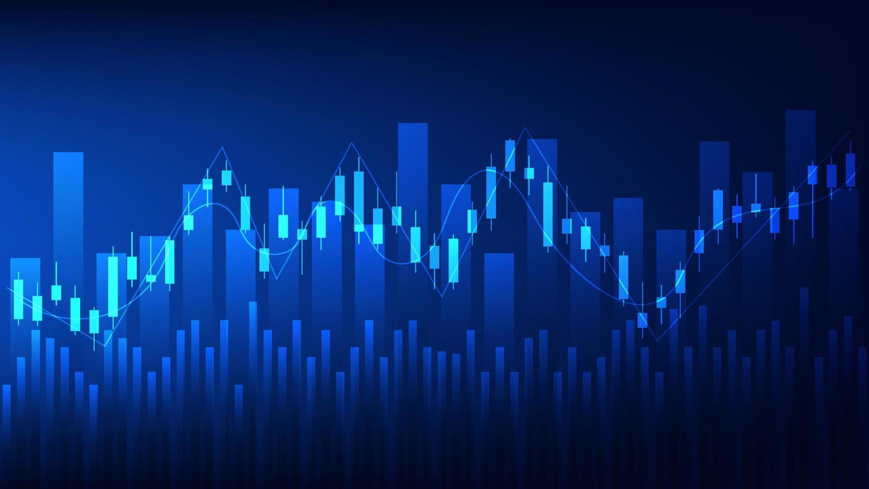 Economy and finance background concept. stock market candlesticks with bar chart vector
