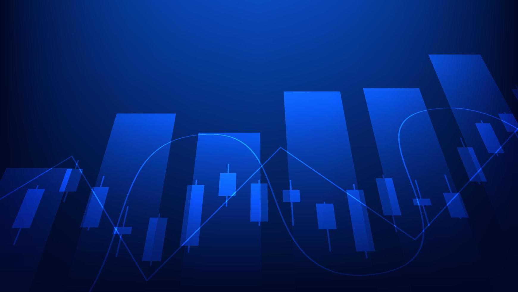 Economy and finance background concept. stock market candlesticks with bar chart vector