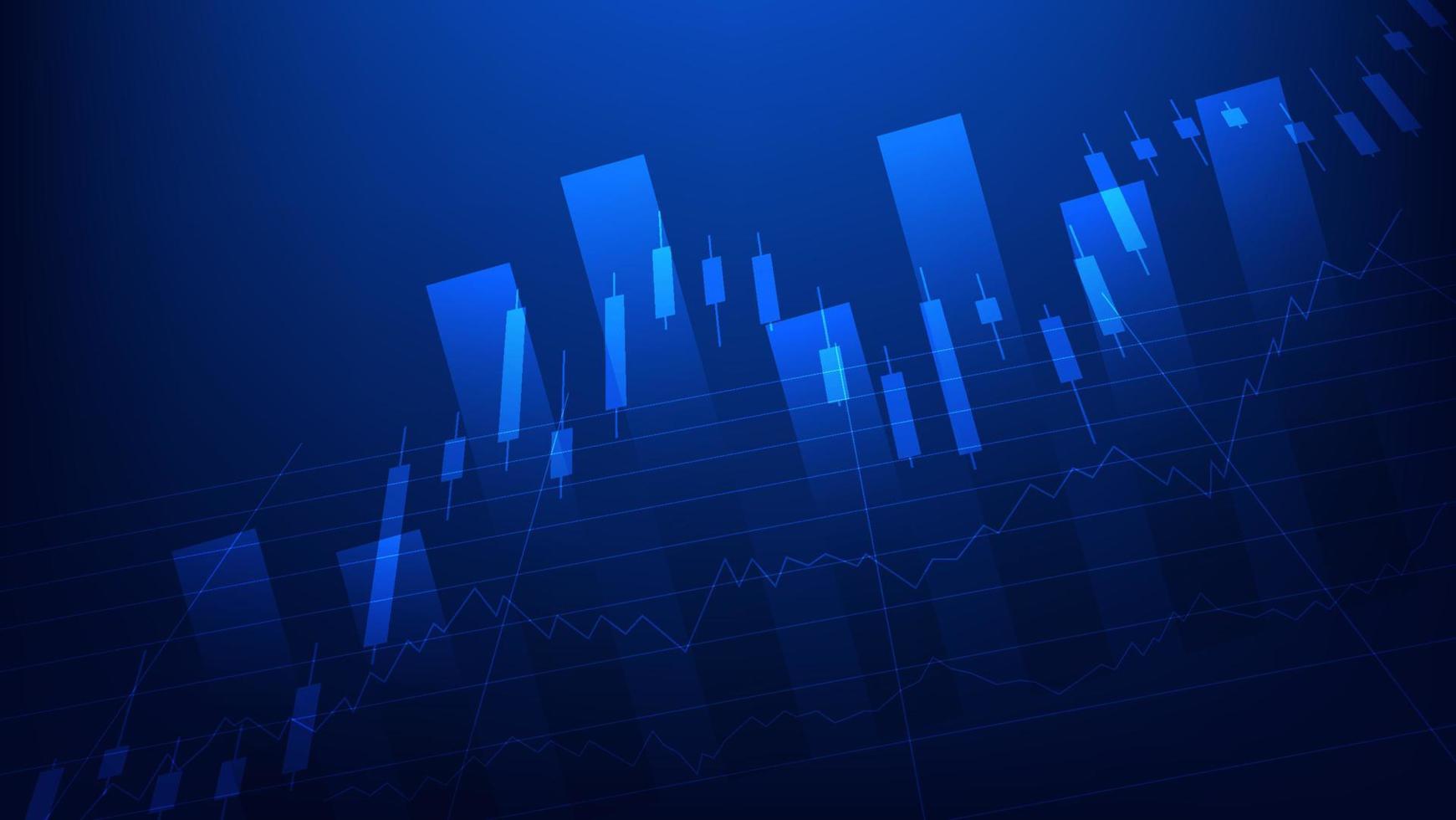 Financial business statistics with bar graph and candlestick chart show ...