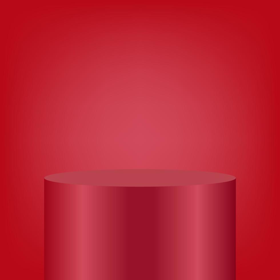 blanco pedestal. rojo circular podio para excepcional lujo producto escaparate monitor anuncio en color antecedentes con mínimo estilo en estudio habitación vector