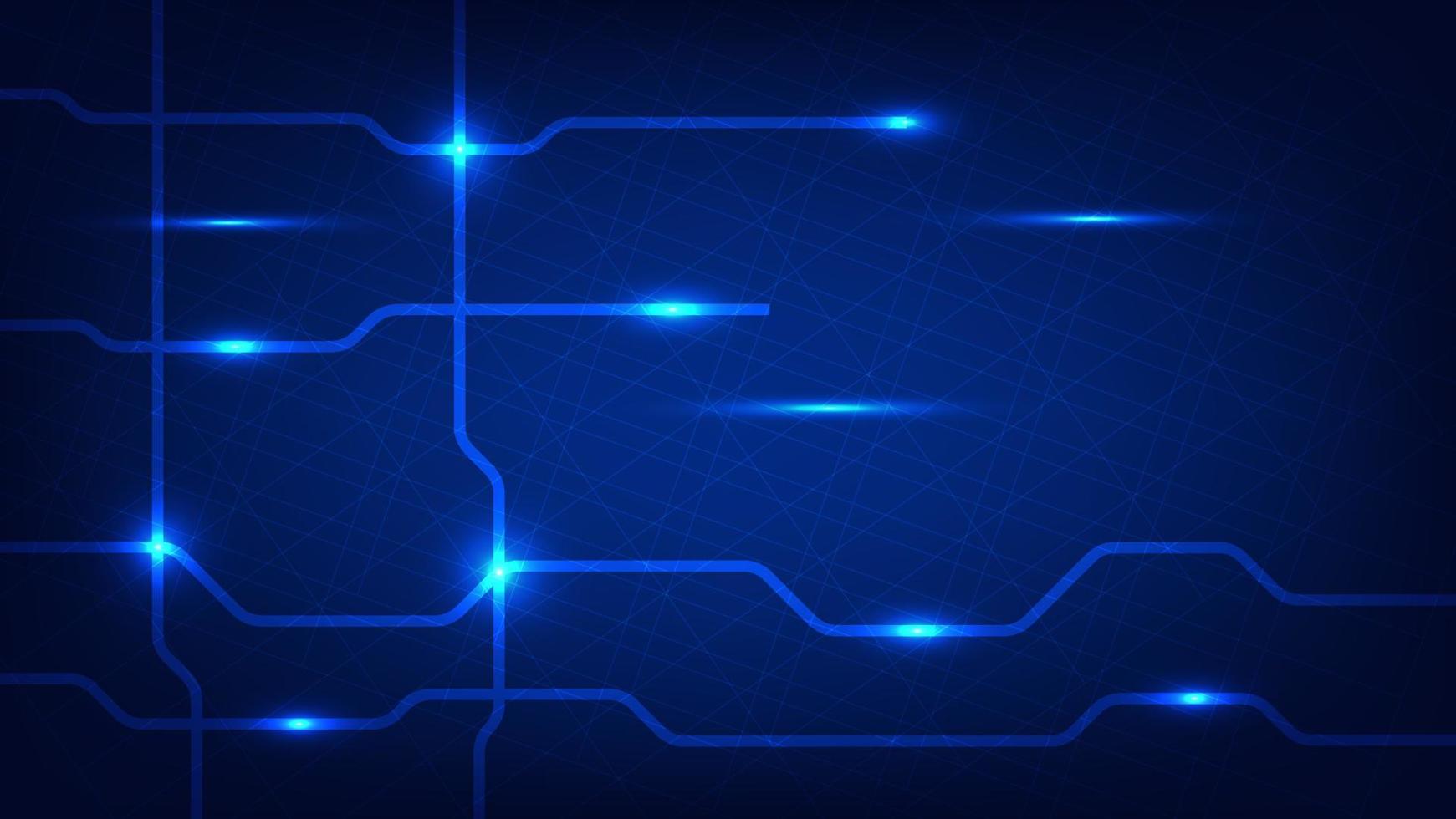 Hi tech digital technology and futuristic communication background concept. electric connecting lines as network with blue lighting vector