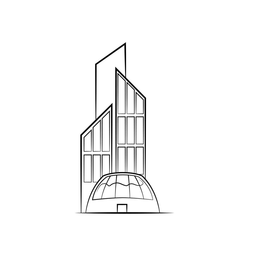 edificio ilustración en blanco antecedentes vector