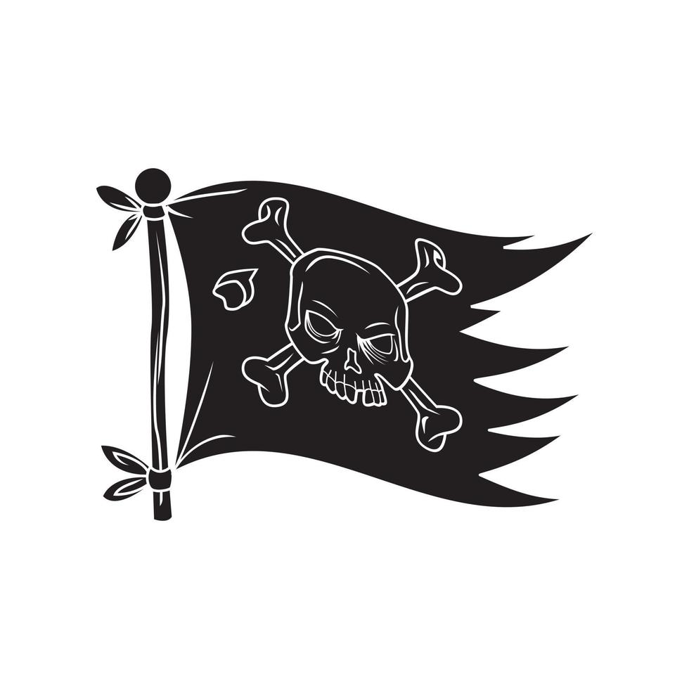 Flag Pirate black symbol illustration vector
