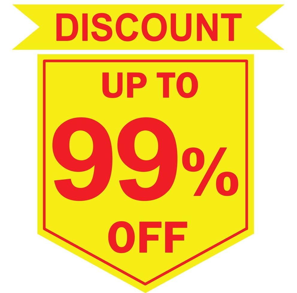 99 percent discount tag vector, offer tag, special offer vector, big sale 99 percent, mega sale, Big sale discount offer, super sale tag, 99 percent special discount offer label free vector