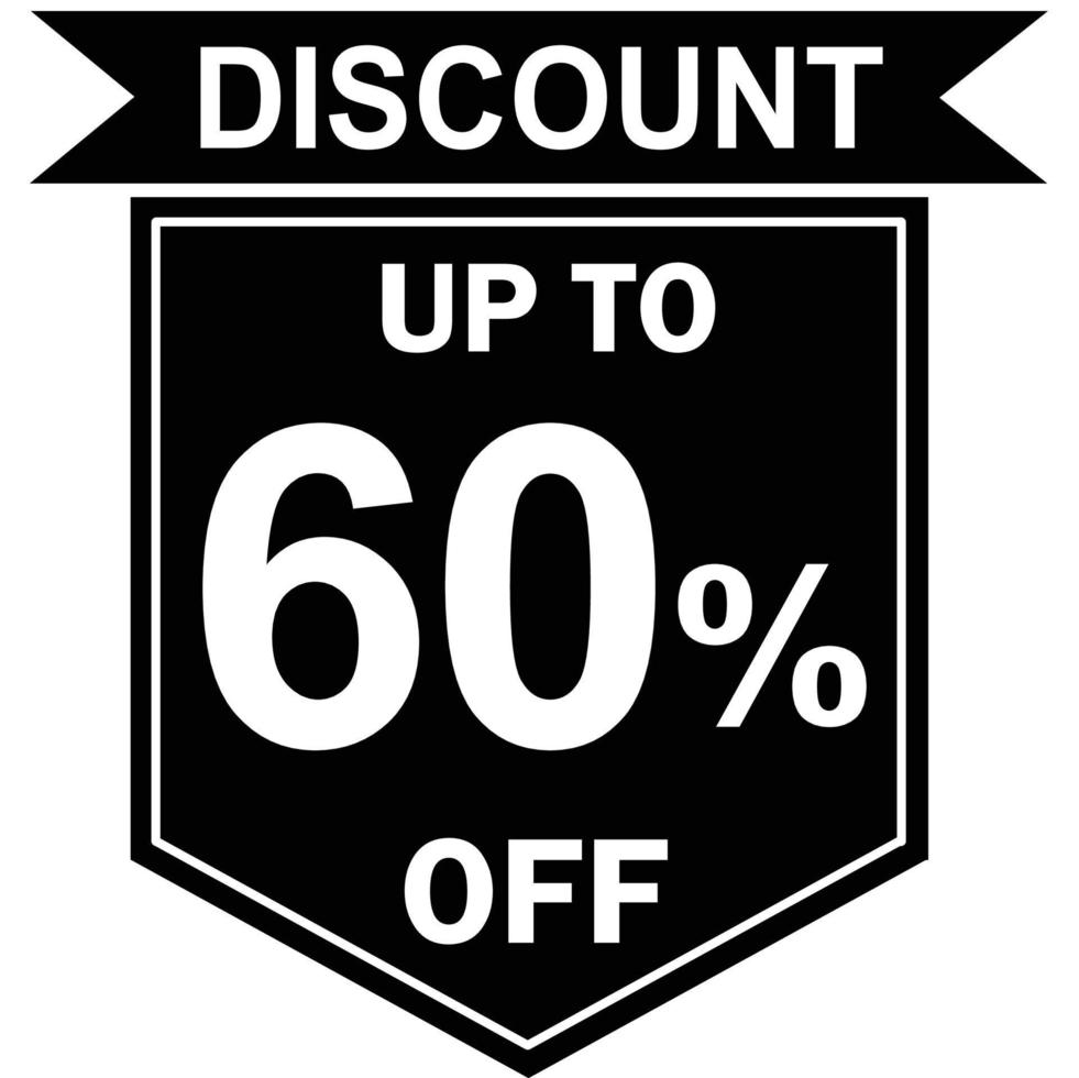 60 percent discount tag vector, Offer tag, Special offer vector, Big sale, Mega sale, Big sale 60 percent discount offer, Super sale 60 percent tag vector, 60 percent special discount offer label vector