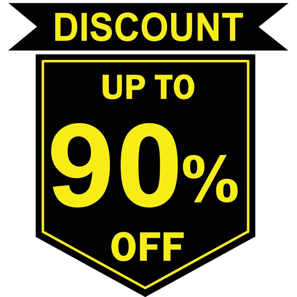 90 percent discount tag vector, Offer tag, Special offer vector, Big sale, Mega sale, Big sale 90 percent discount offer, Super sale 90 percent tag vector, 90 percent special discount offer label vector