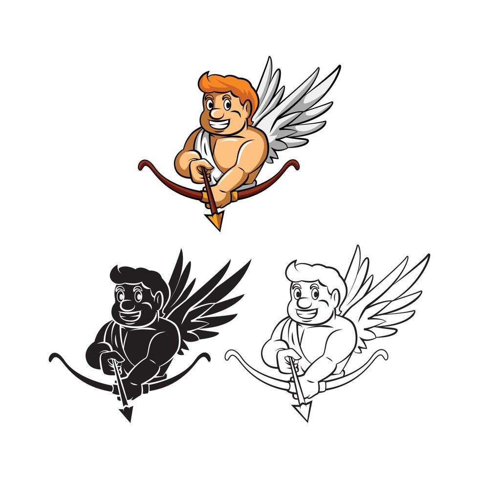 Cupids illustration collection on white background vector