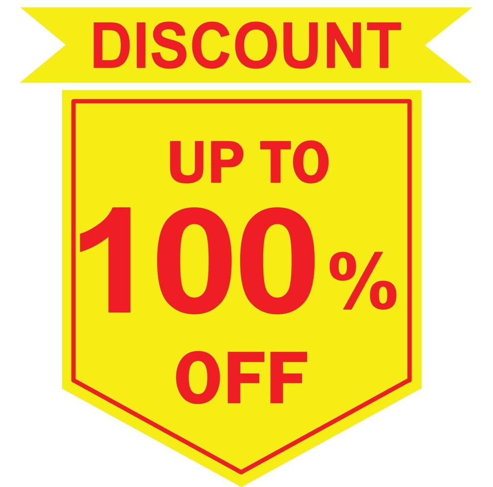 100 percent discount tag vector, Offer tag, Special offer vector, Big sale, Mega sale, Big sale 100 percent discount offer, Super sale 100 percent tag vector, 100 percent special discount offer label vector