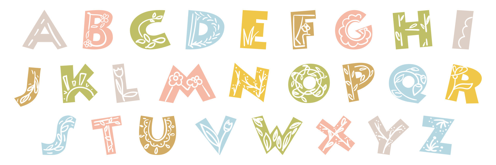 Spring Alphabet Vector Art, Icons, and Graphics for Free Download