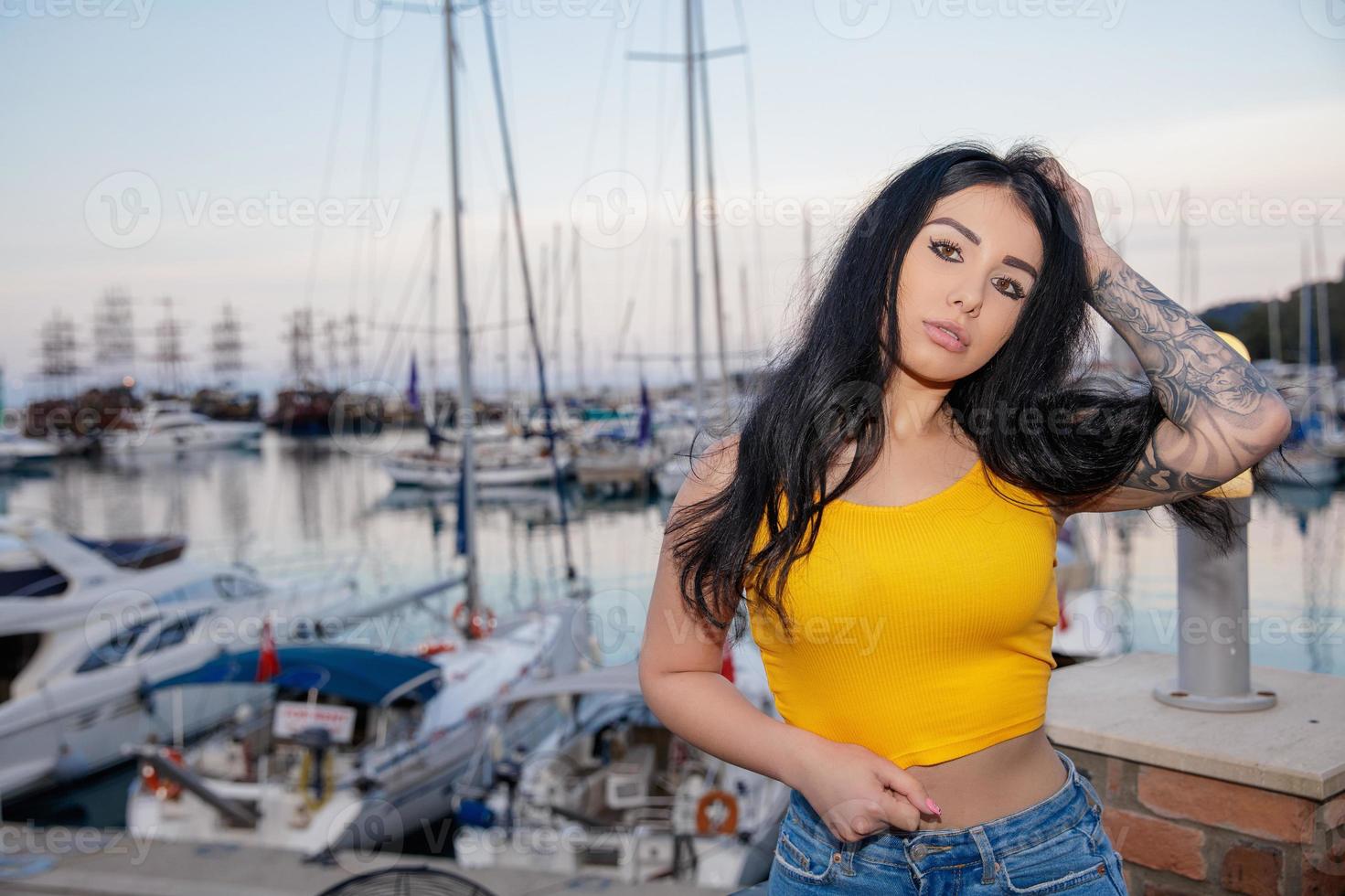 Portrait of a young brunette photo