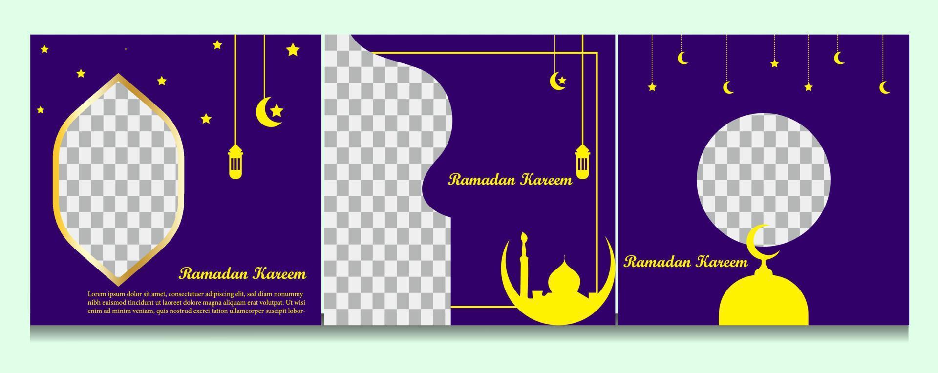 Ramadan Social Media Post design. A good template for advertising on social media. Perfect for social media posts, background, and web banner internet ads. vector