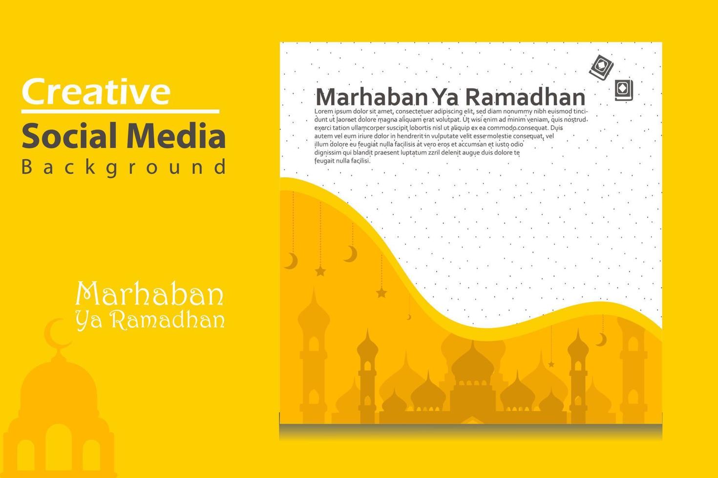 social media post template in square background with simple ornament design for Eid Mubarak. Good template for islamic celebration design. vector
