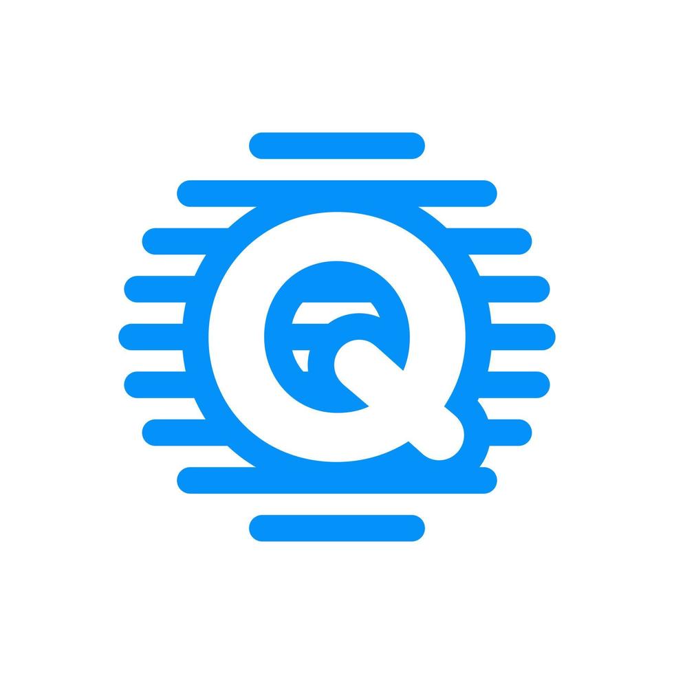 Initial Q Circle Line Logo vector