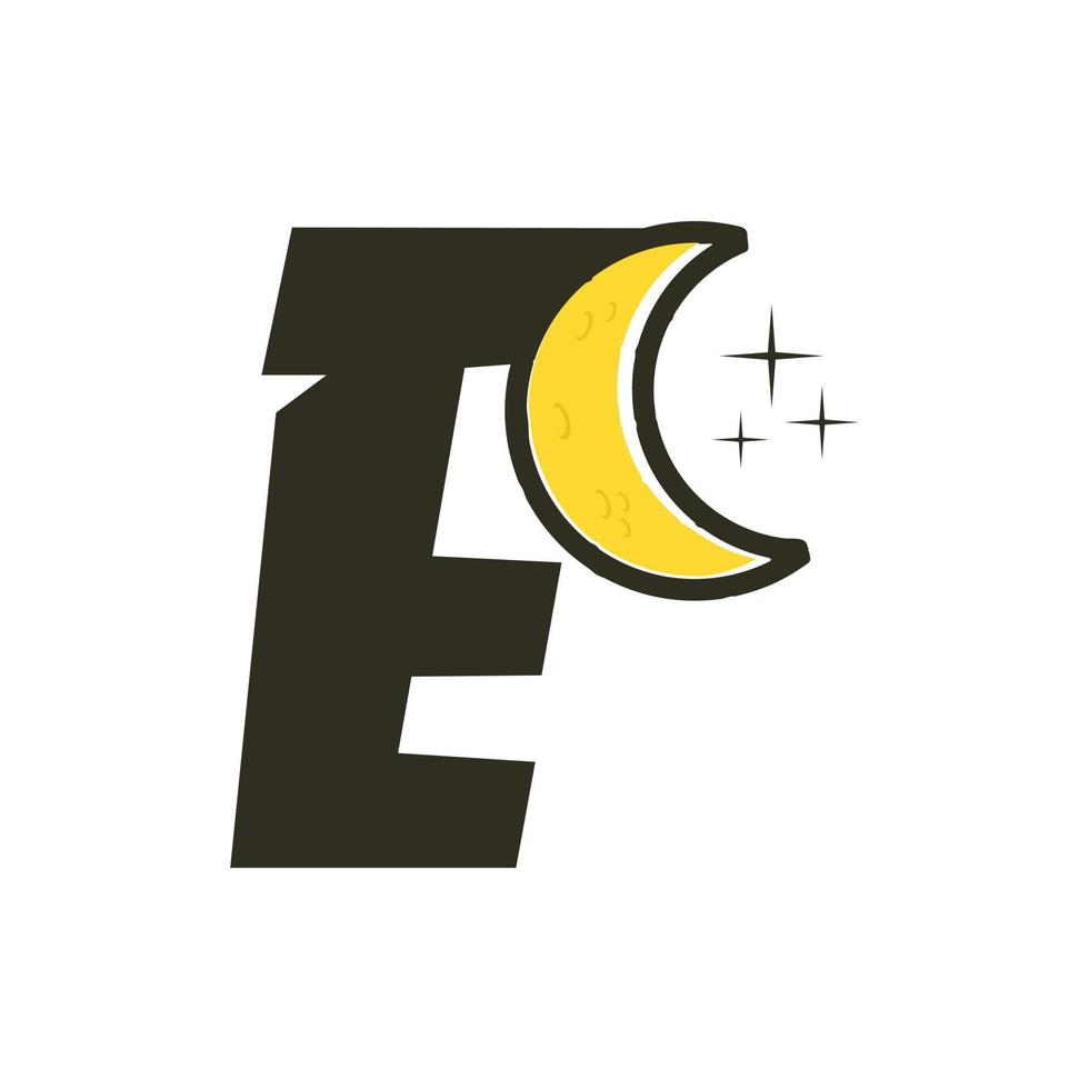 Initial E Moon Logo vector