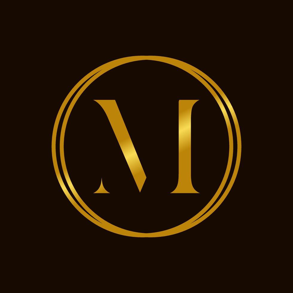 Elegant Initial M Golden Circle Logo vector