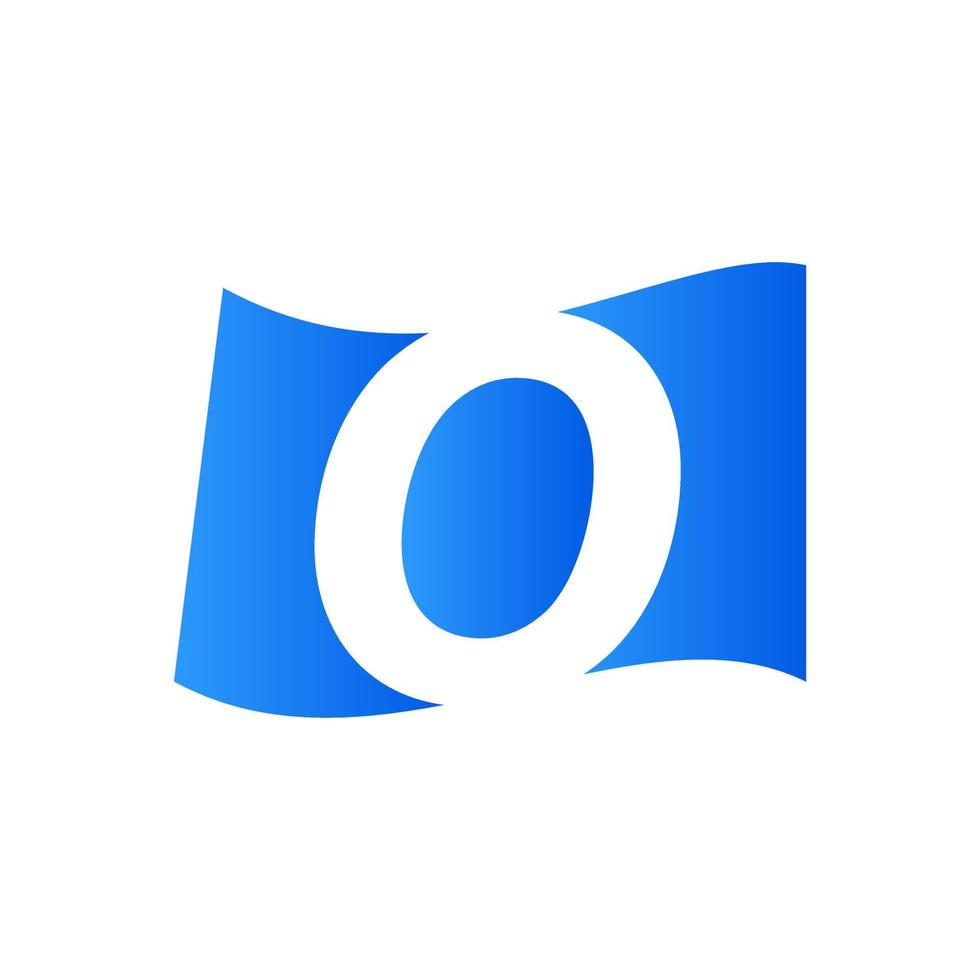 Initial O Blue Flag Logo vector