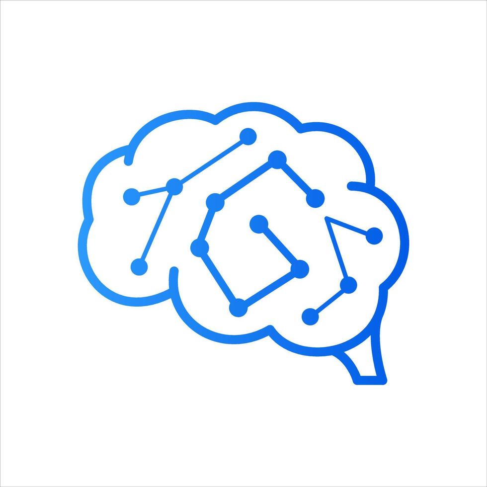 Initial G Circuit Brain Logo vector