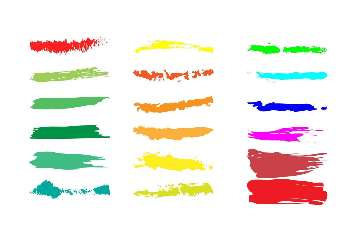 Set of vector brush strokes