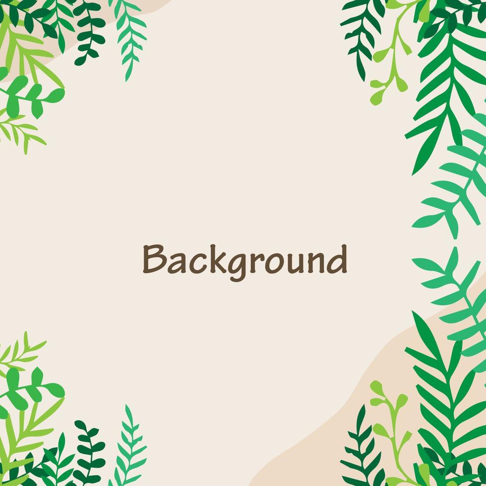 Spring green square backgrounds. Minimalistic style with floral elements and texture. Editable vector template for card, banner, invitation, social media post, poster, mobile apps, web ads