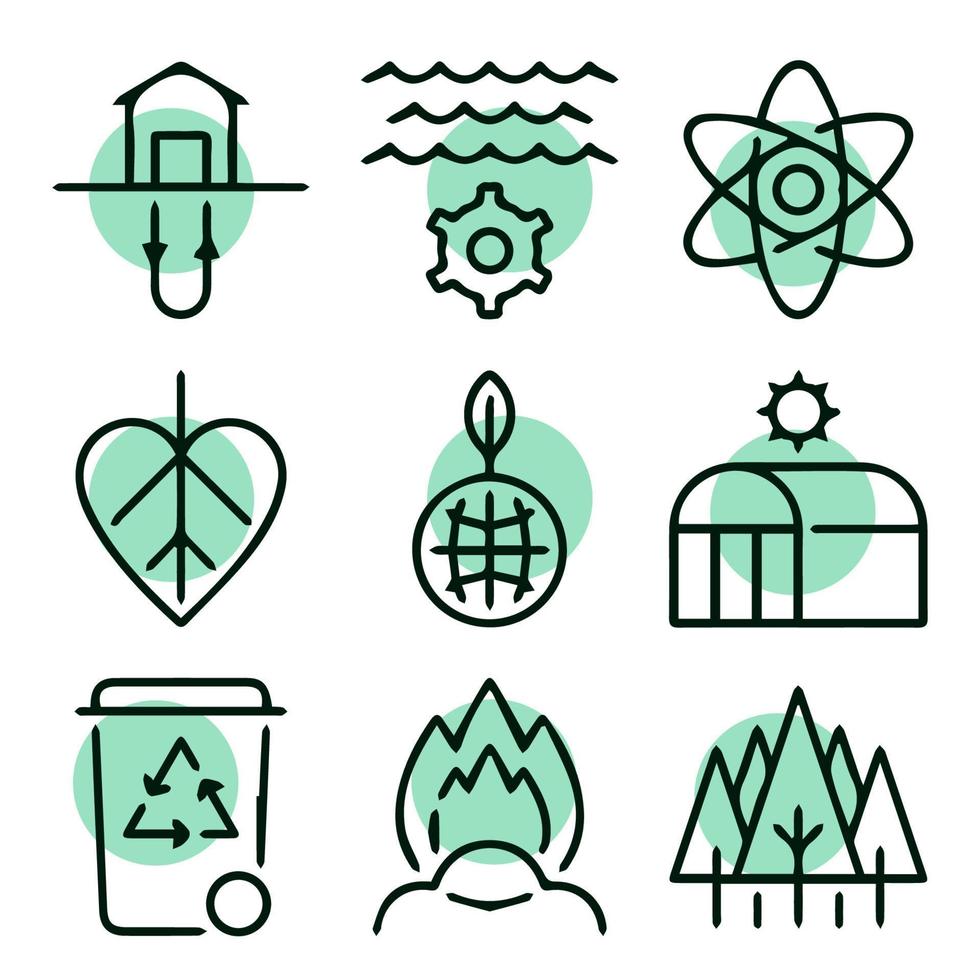 icon ecology green energy vector