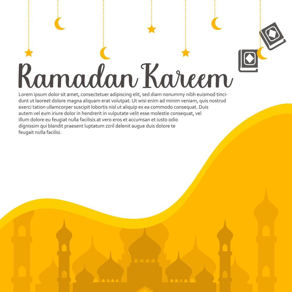 Ramadan Social Media Post design. A good template for advertising on social media. Perfect for social media posts, background, and web banner internet ads vector