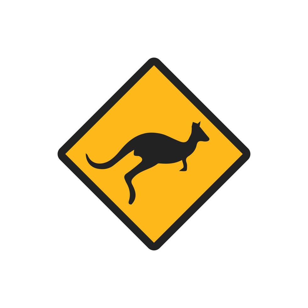 la carretera señales amarillo firmar, producir, camino, cruce, vector, kangoroo vector