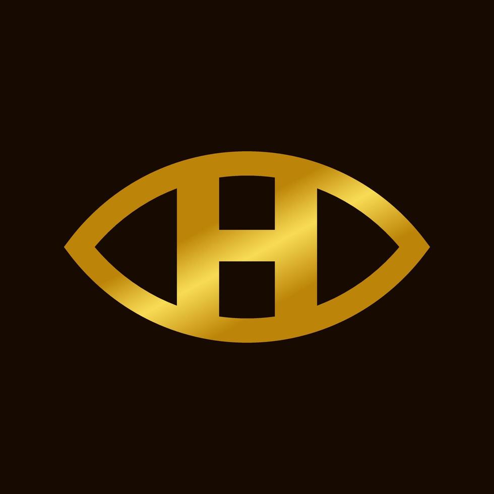 inicial h ojo logo vector