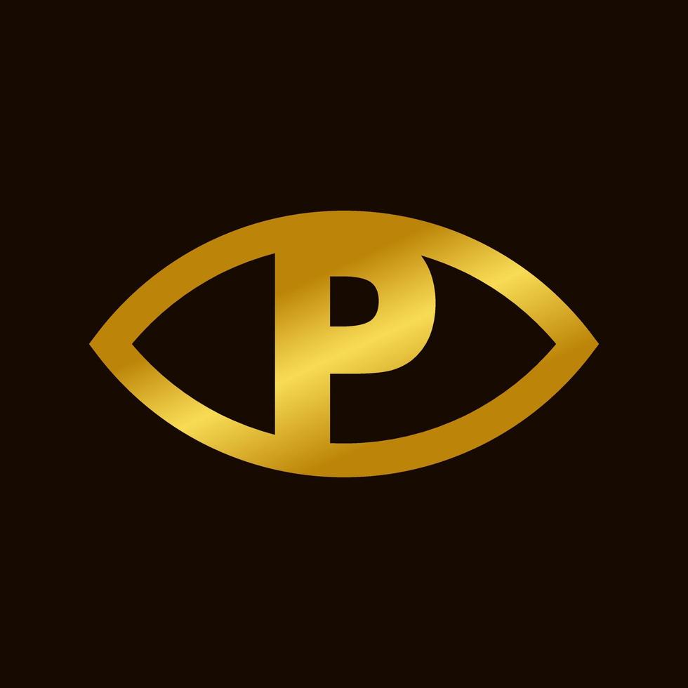 Initial P Eye Logo vector