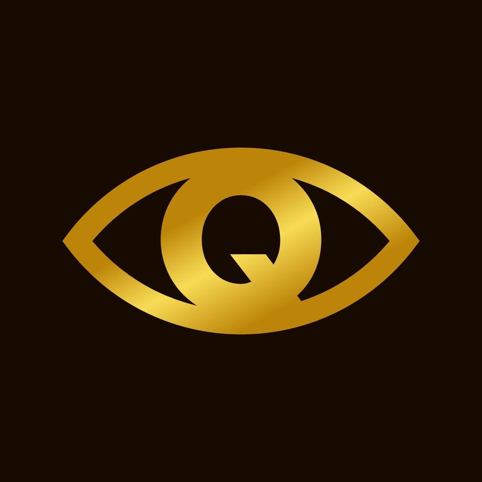 inicial q ojo logo vector