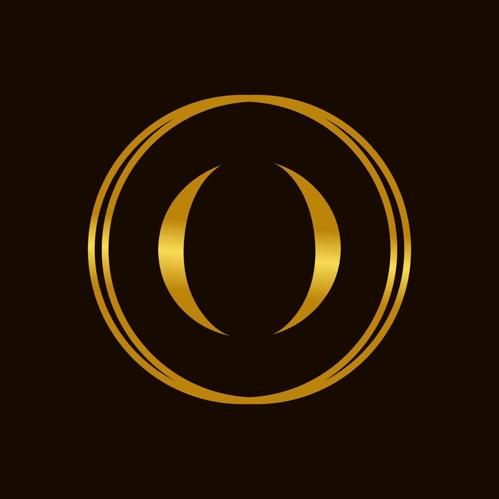 elegante inicial o dorado circulo logo vector