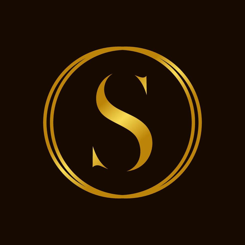 Elegant Initial S Golden Circle Logo vector