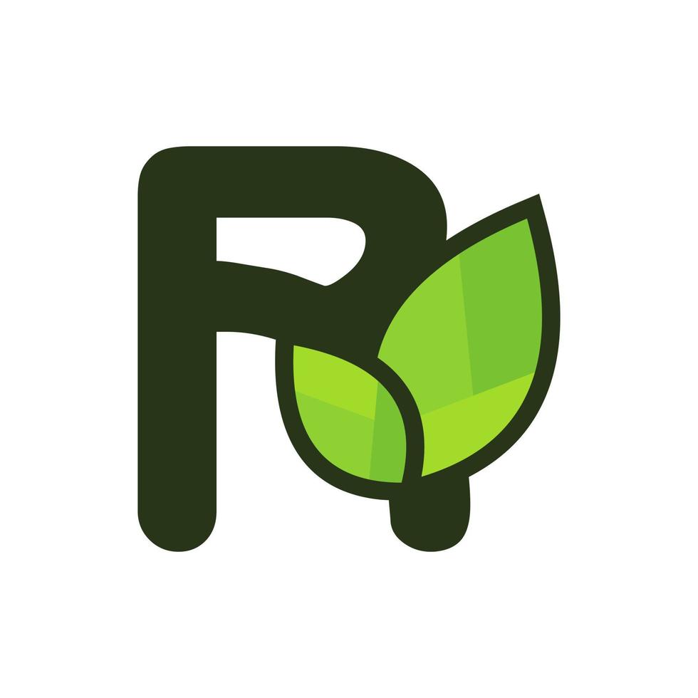 logotipo inicial de la hoja r vector