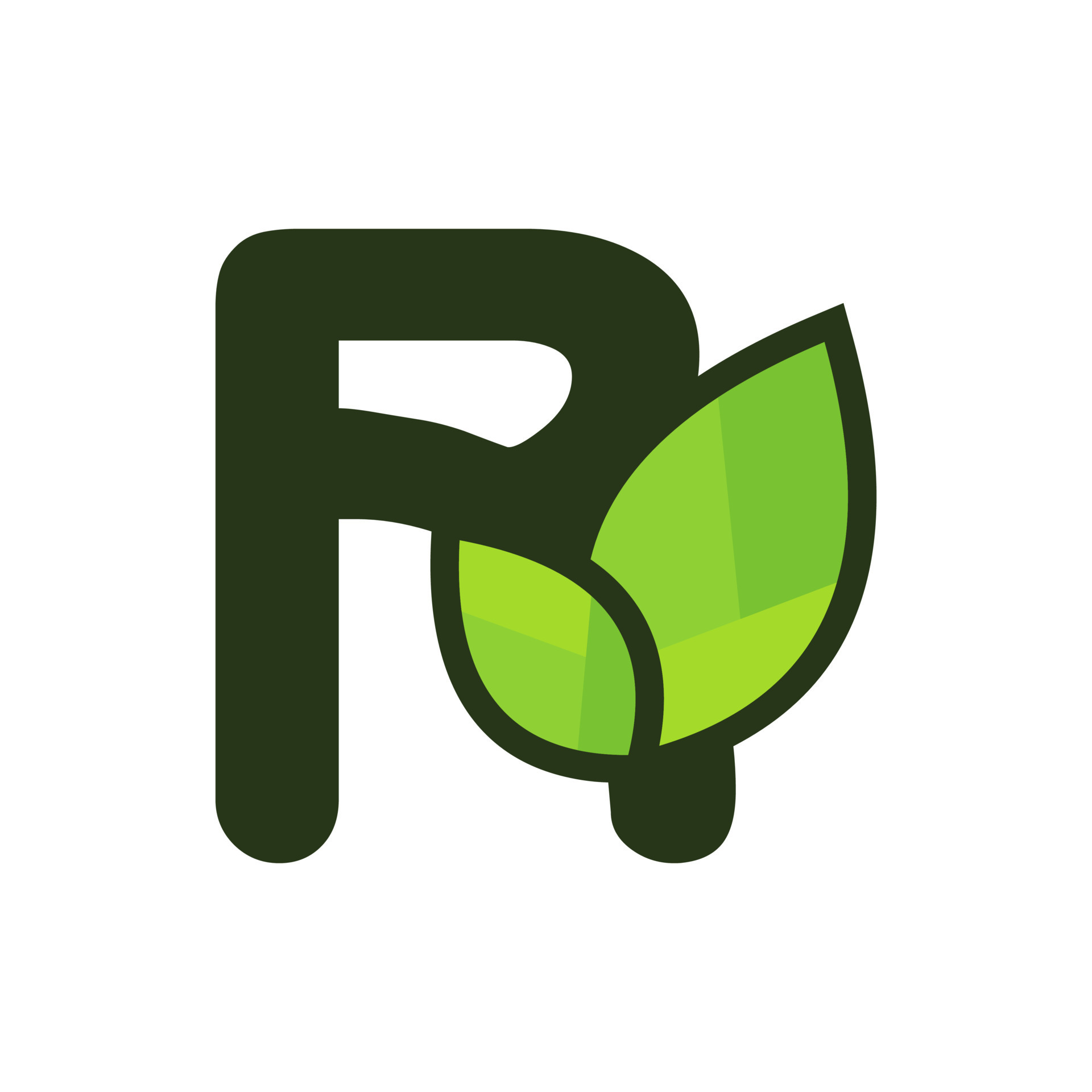 Initial R Leaf Logo 20123704 Vector Art at Vecteezy