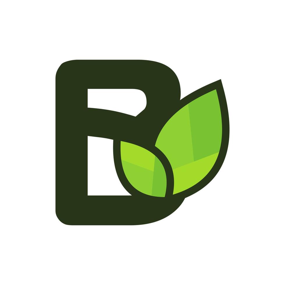 Initial B Leaf Logo vector