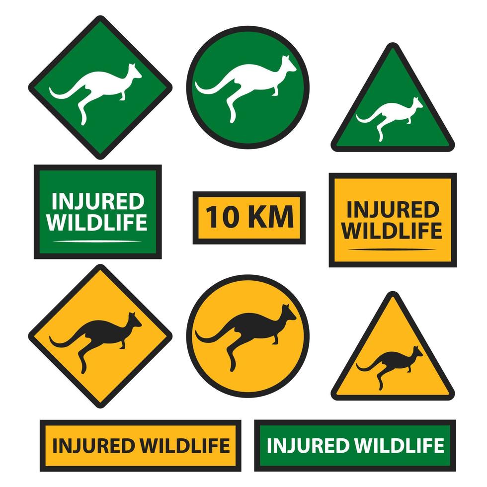 Road Signs YELLOW sign, yield, road, , crossing, vector, kangoroo vector