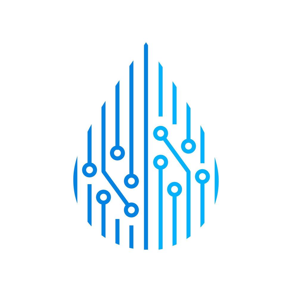 Water Drop Circuit Logo vector