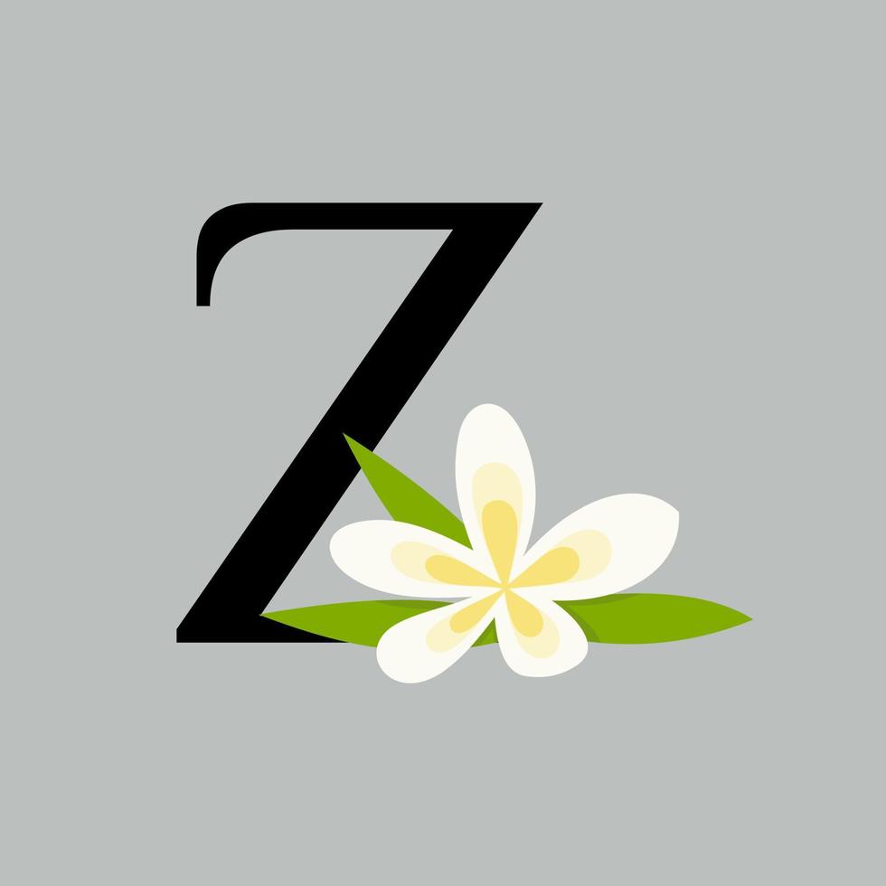 inicial z belleza flor logo vector