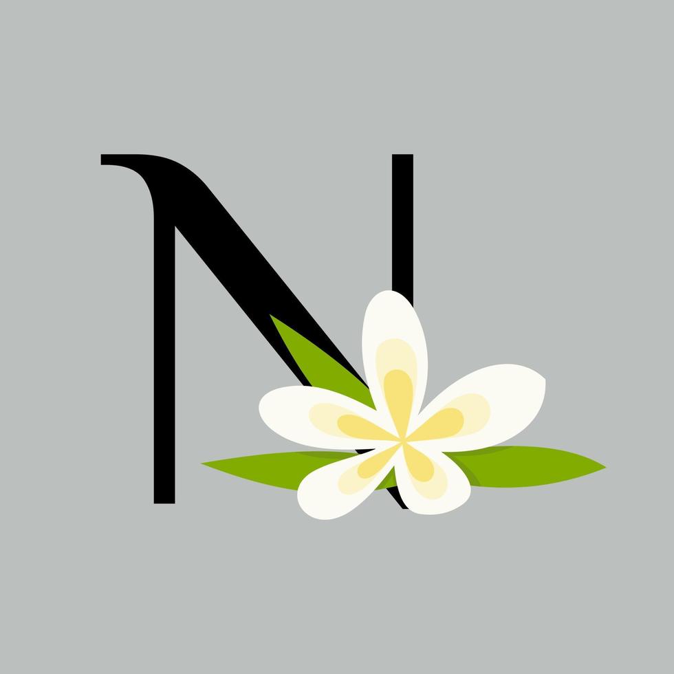 inicial norte belleza flor logo vector