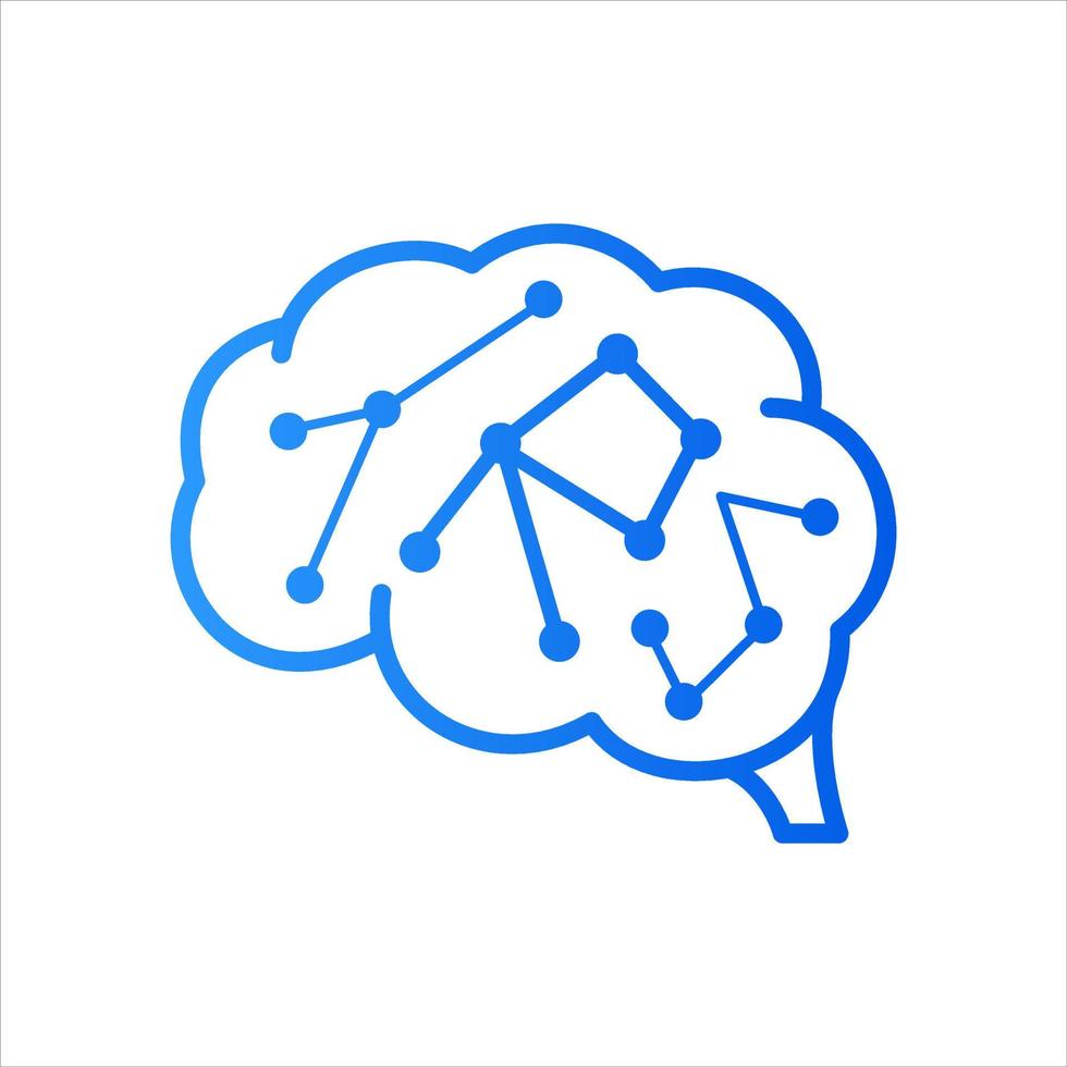 Initial R Circuit Brain Logo vector