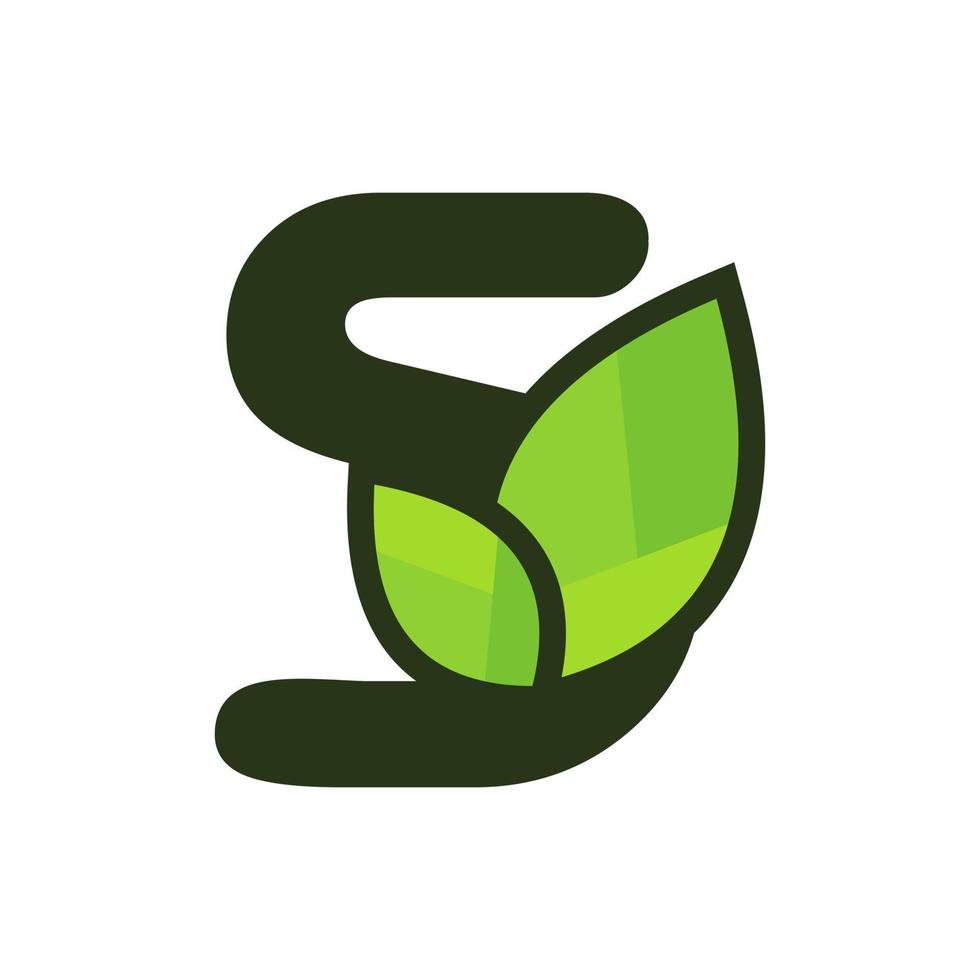 Initial S Leaf Logo vector