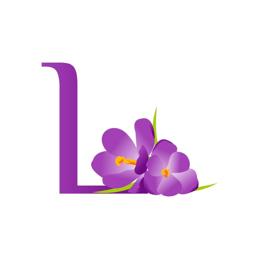 inicial l flor logo vector