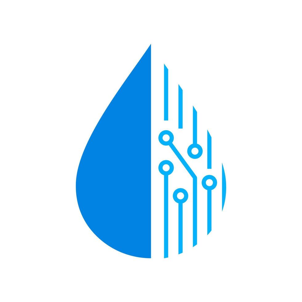 Water Drop Circuit Logo vector