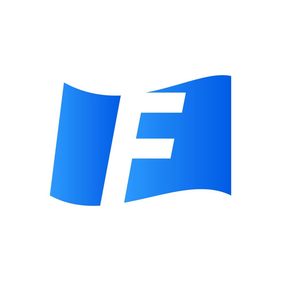 Initial F Blue Flag Logo vector