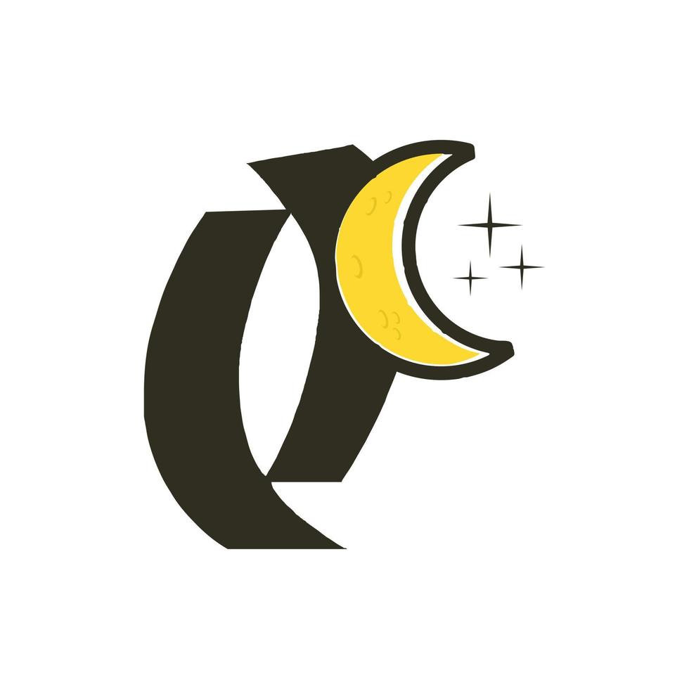 Initial Q Moon Logo vector